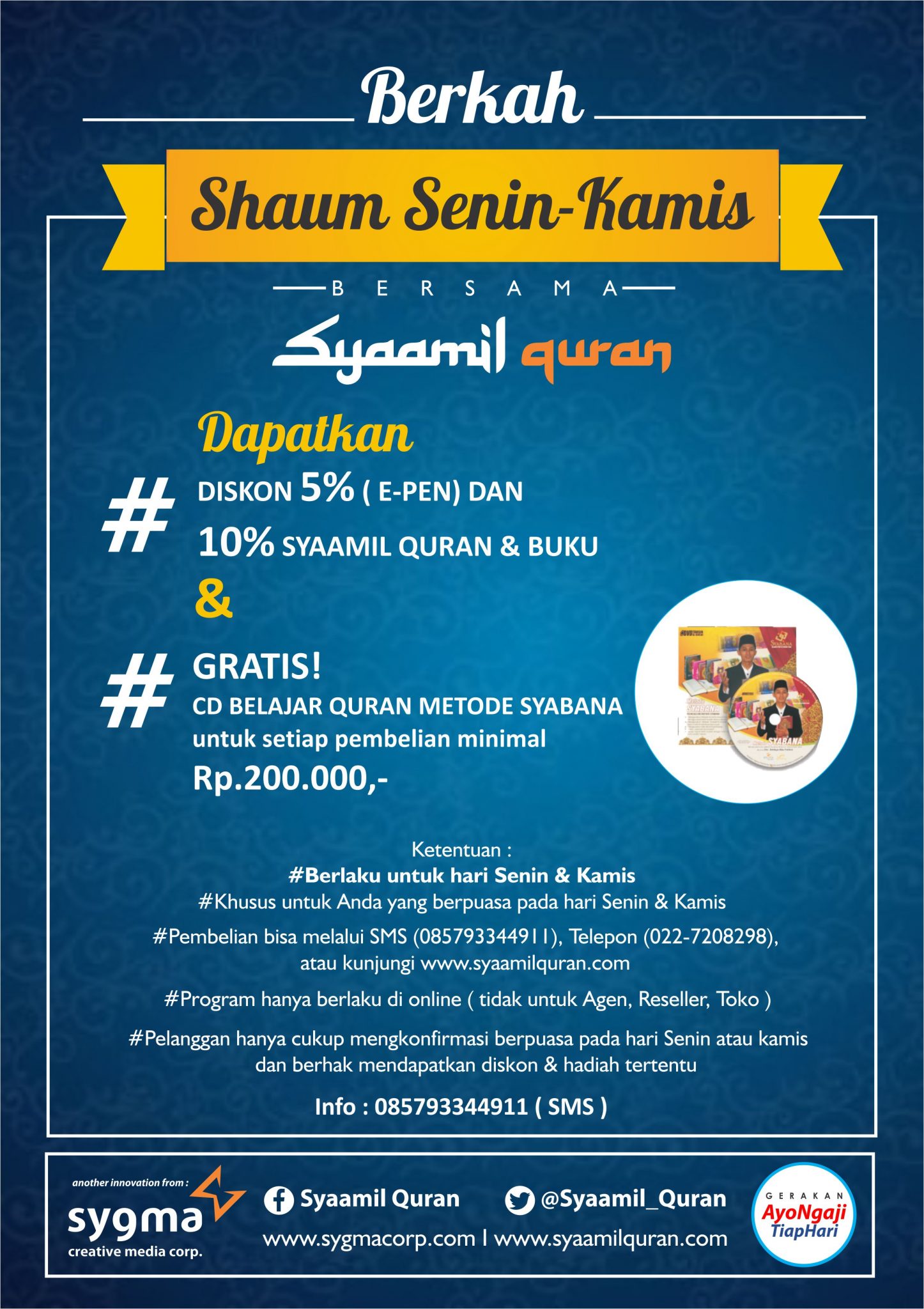 Berkah Shaum Sunnah Senin - Kamis dengan Syaamil Qur'an